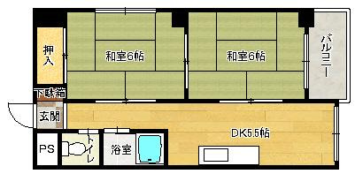 【間取り】 | サンハイツ扇町