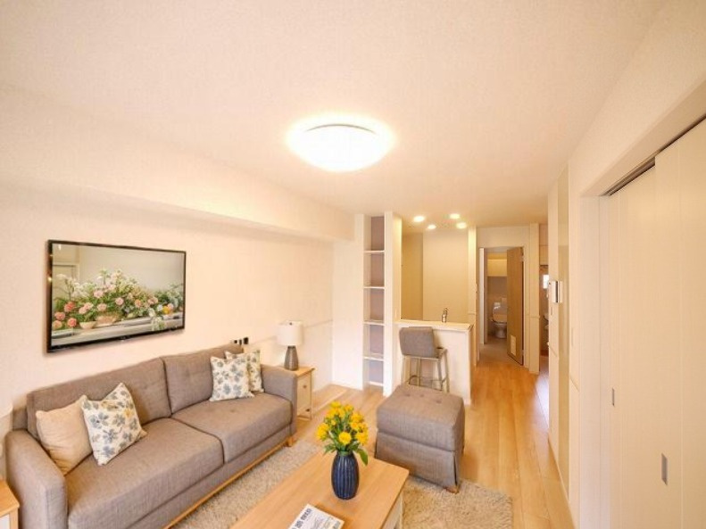 グレイス木津川　Ⅱの居間・リビング|CGで家具等を配置したもので家具等は含まれません