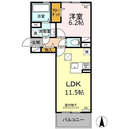 熊本市西区横手１丁目のアパートの間取り