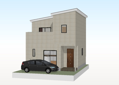 【外観パース】 | 条東小・建築条件なし更地・南西向き・土地22坪・和泉市葛の葉町3丁目 | 外観パースです♪