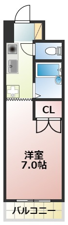 熊本市東区健軍４丁目の賃貸マンションの間取り