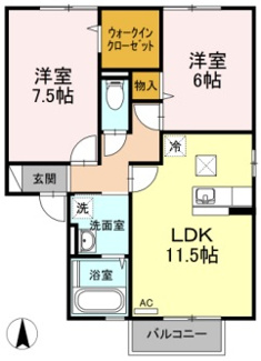 【間取り】 | ルピナ大北　Ｄ