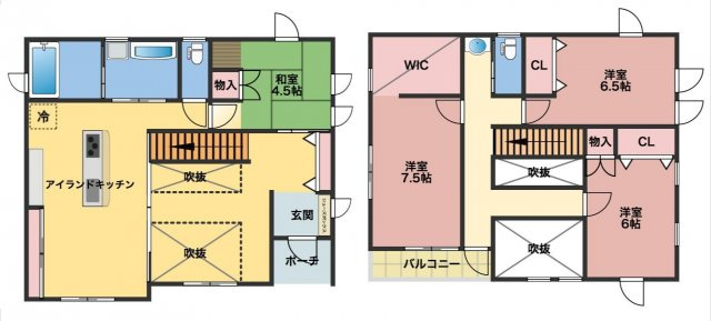 足利市助戸新山町の中古一戸建の間取り
