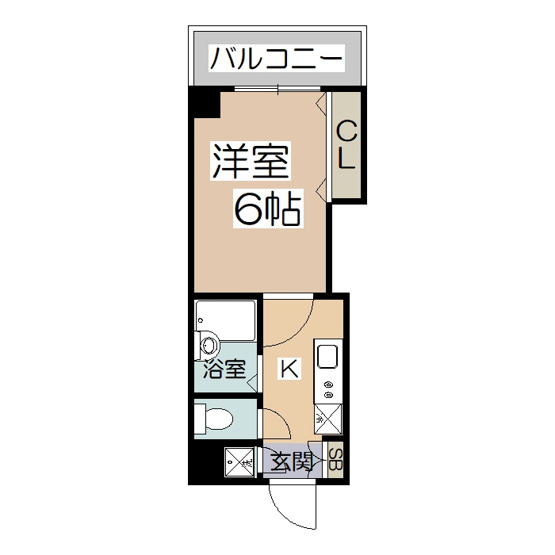【間取り】 | アパルト松崎 | アパルト松崎　1Ｋ　単身タイプ