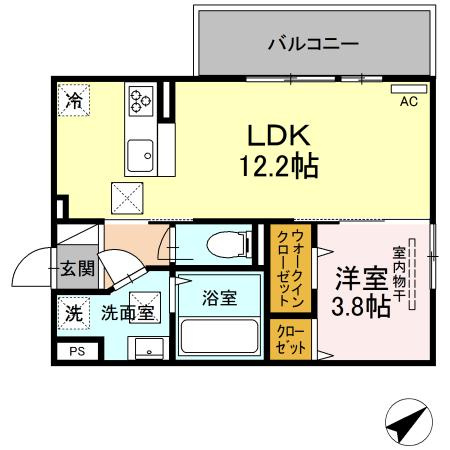 熊本市北区黒髪７丁目のアパートの間取り