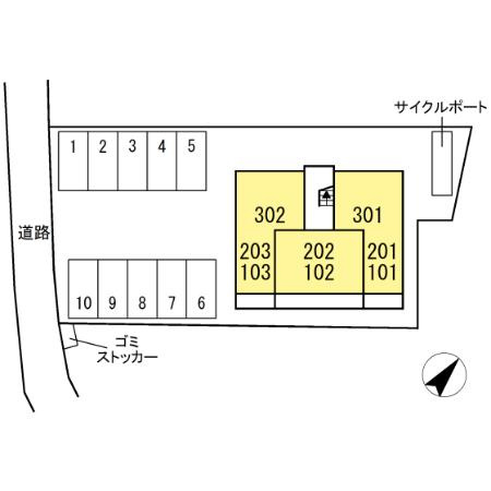 熊本市北区龍田陳内３丁目のアパートのその他共用部分