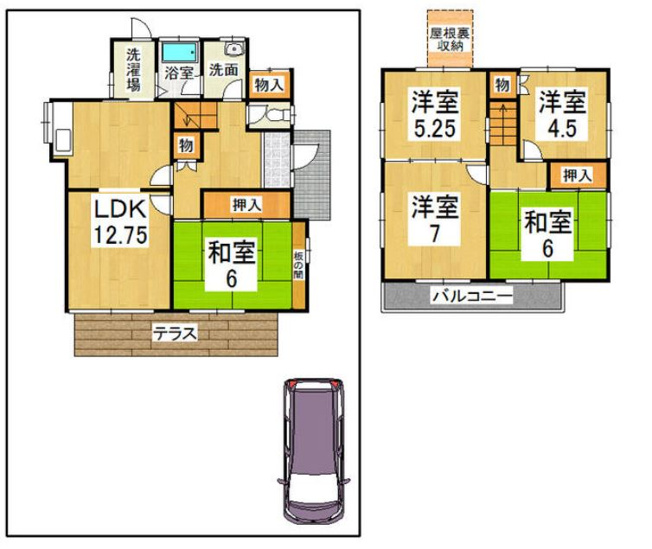 【間取り】 | 河内長野市緑ヶ丘中町貸家