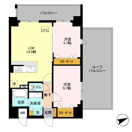習志野市藤崎２丁目の賃貸マンションの間取り