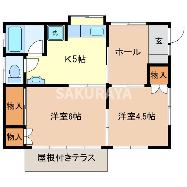 根岸方貸家Ｃ（福居町）の間取り