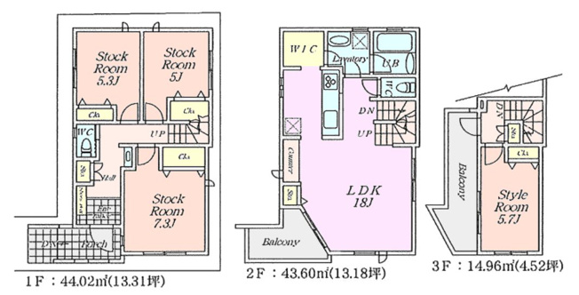 【土地図＋建物プラン例】 | ～経堂駅徒歩８分 セミオーダーハウス 全６区画最終２区画～ | 建物参考プラン　F区画　建物面積：102.58㎡ ４LDK　建物参考価格：2540万円(税込)