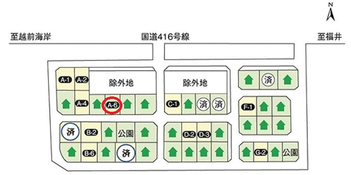福井市小野町　分譲地A-6の土地図