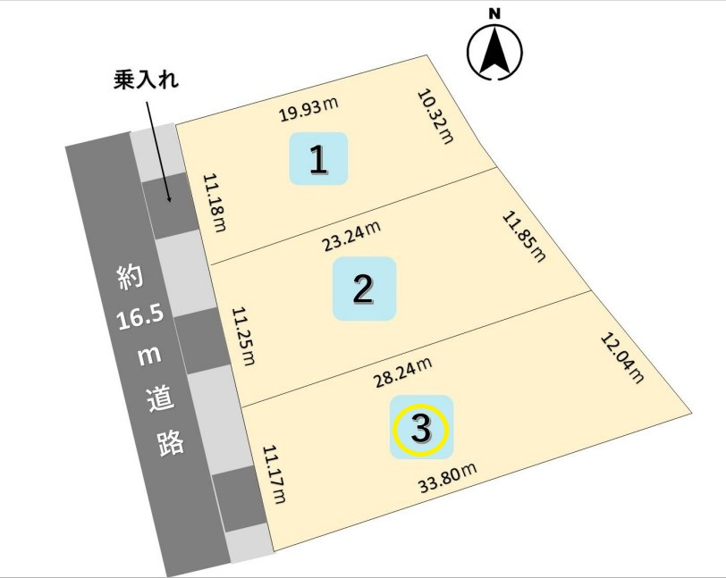 越前市行松町 分譲地3の土地図