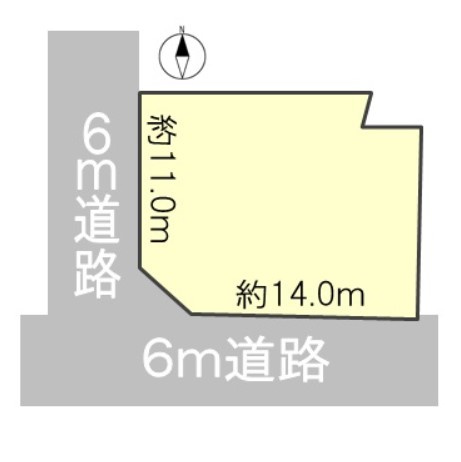 あわら市二面　売土地の土地図