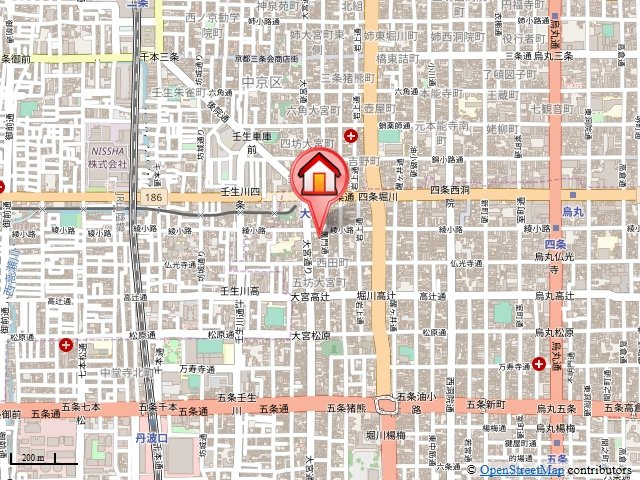 ロフティ四条大宮の地図