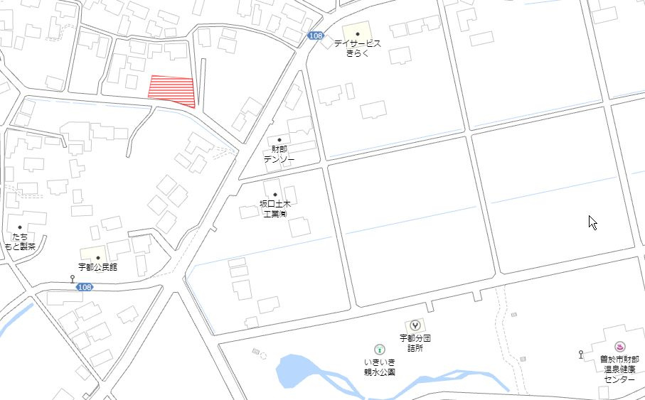 曽於市財部町下財部の売地の土地図