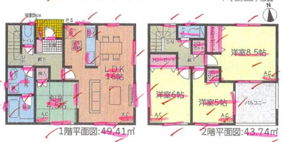 【地図】 | 清須市春日川中第2 全3棟 1号棟＜仲介手数料無料＞春日小・春日中　新築一戸建て