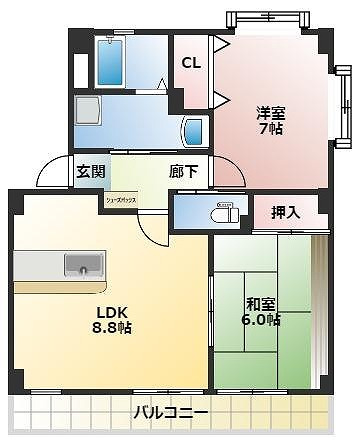 サンモール北竹島の間取り|※間取り反転の場合あり