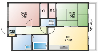 【間取り】 | 御園ハイツⅠ