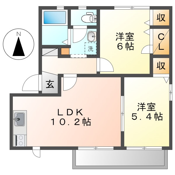 グランドールⅡ　Cの間取り
