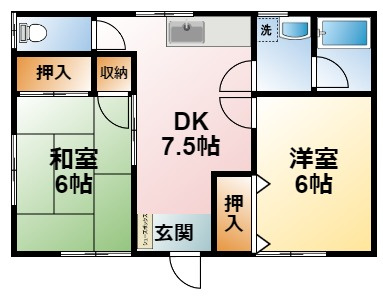 九十九里小関貸家2号棟の間取り