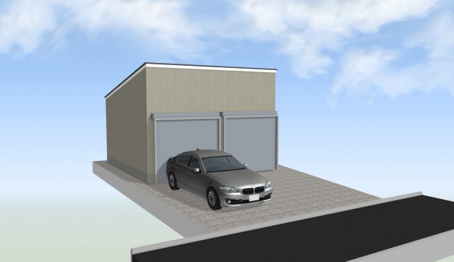 下坂部4丁目76-2　シャッター付ガレージ【管理番号67】の外観パース|完成予想図
