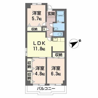 【間取り】 | プルミエールＩ．Ｋ