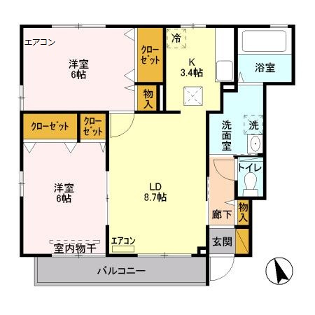 コージーヒルズBの間取り