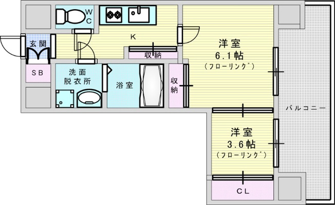 【間取り】 | スプランディッド江坂駅前