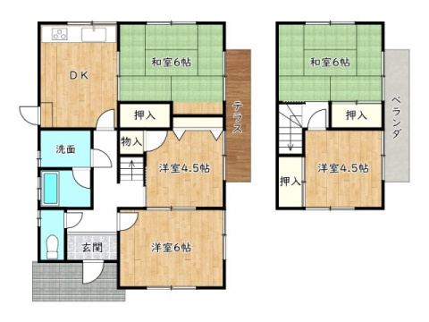 【間取り】 | 姫路市緑台1丁目／中古戸建