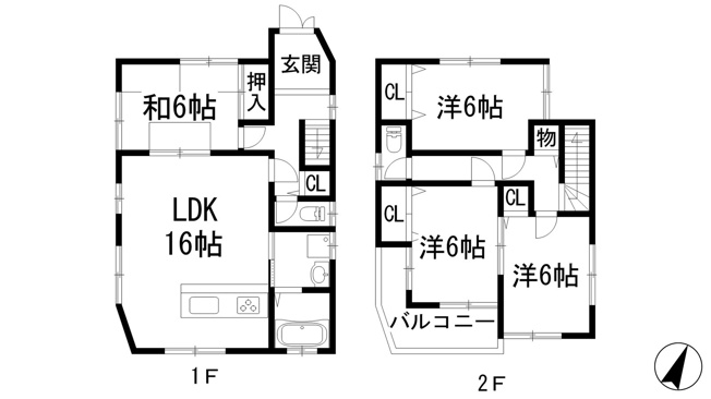 【間取り】 | 中筋3丁目松村貸家