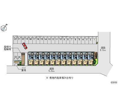 【区画図】 | レミナール並木 | 屋根付き駐輪場あります。