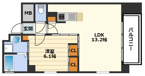 ベルフェリーク天満橋の間取り
