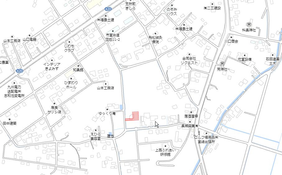 都城市上水流町の売地の土地図