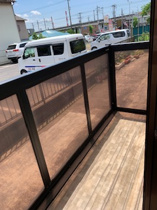 外からの目が気にならないバルコニーで洗濯物が干せます