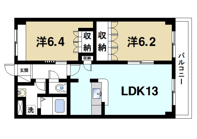 トウケンコーポ桜井南の間取り|2LDKの間取り