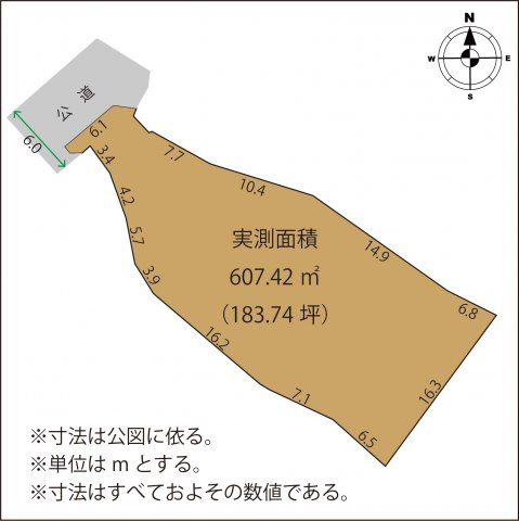 足利市葉鹿町の売地の土地図