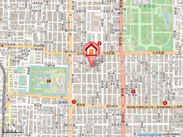 ヒーリングコート御所西の地図