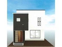新築一戸建て　岡山市北区富田　の外観パース