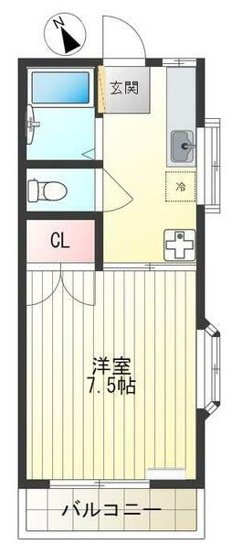 【間取り】 | ヤングハイムB | 2面採光
