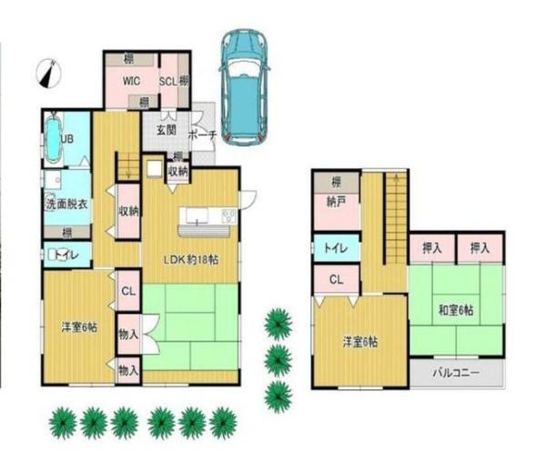 和歌山市つつじが丘１丁目　中古戸建の間取り