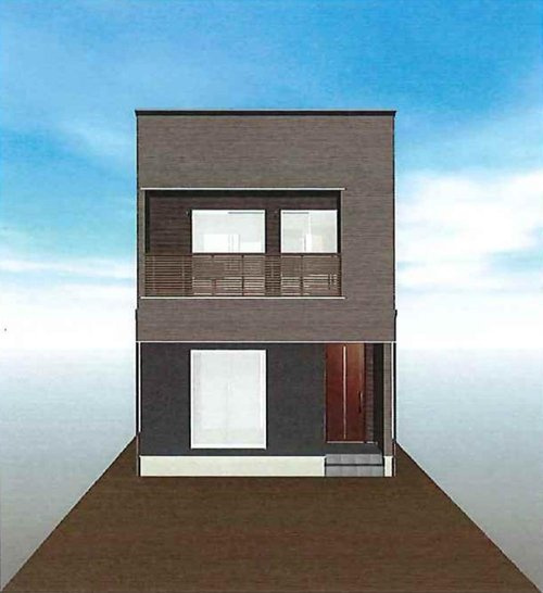 新築一戸建て　岡山市北区下伊福上町の外観パース