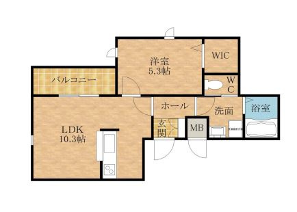 泉大津市二田町１丁目のハイツの間取り