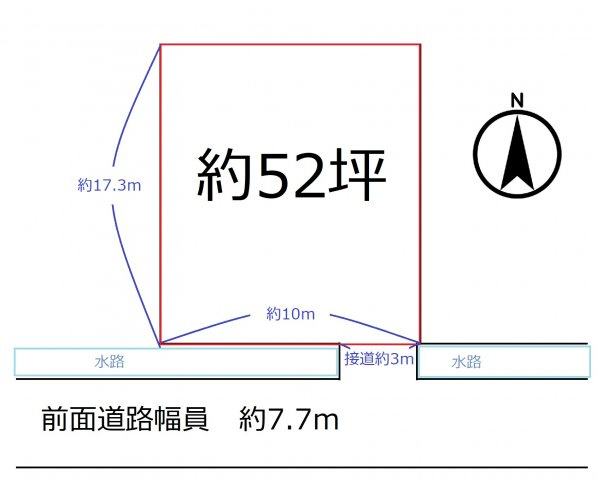 高島市今津町浜分52坪売地の土地図