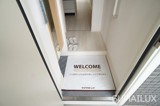 熊本市南区近見８丁目のアパートの玄関