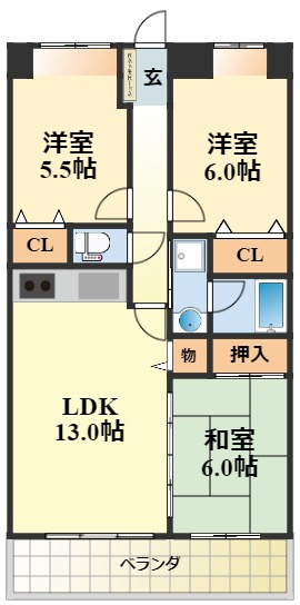 アドミラブール長岡京の間取り
