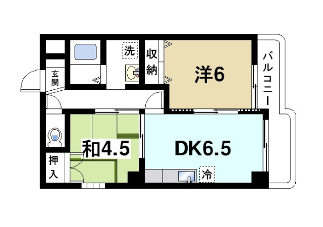 RIVER　SIDE川端の間取り|2DKのお部屋です