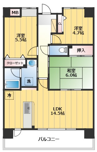 ウィスタリア　オークの間取り