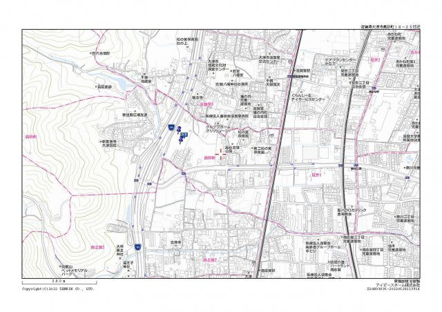 ピースタウン大津高砂の地図|【地図】ピースタウン大津高砂