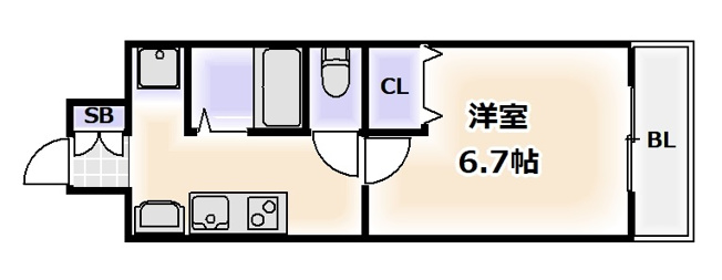 【間取り】 | ジュネーゼグラン難波ミラージュ 