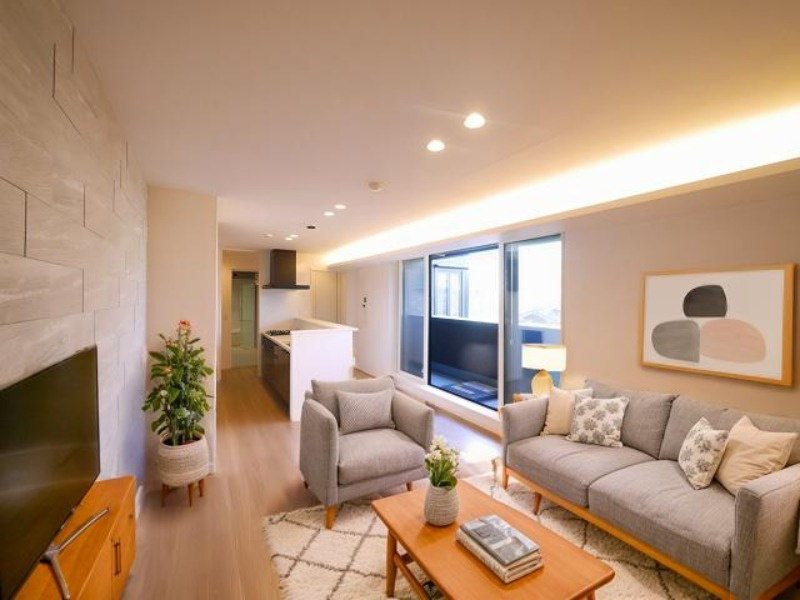 ＳｈａＭａｉｓｏｎ　Ｐｒｅｍｉｅｒ　ＣＹＰＲＥＳＳの居間・リビング|CGで家具等を配置したもので家具等は含まれません